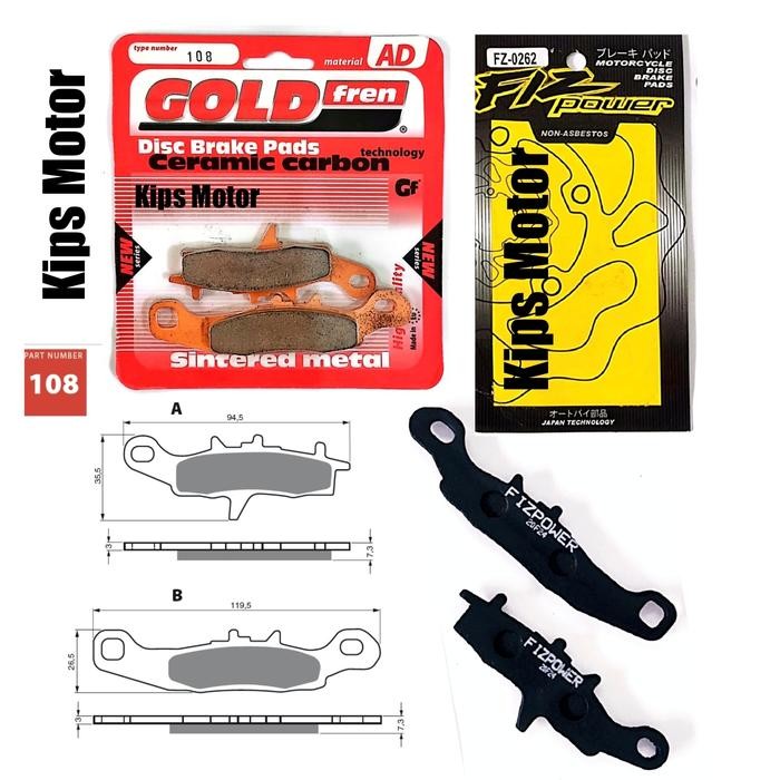 Kampas rem depan Tokico 2 piston KX 85 cc sebelah kiri