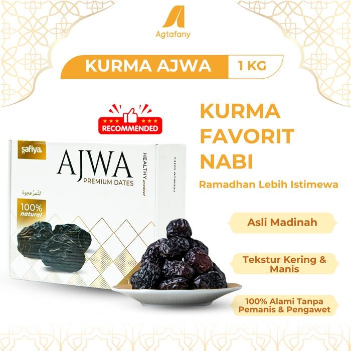 

New Kurma Ajwa1 Kg Super Premium Kurma Nabi Asli Madinah Original