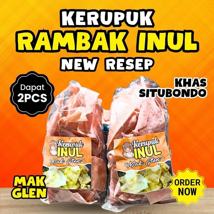 

New Kerupuk Inul Mak Glen 2pcs 220gr Kemasan Plastik - Camilan Renyah dan Gurih - Snacks, Food