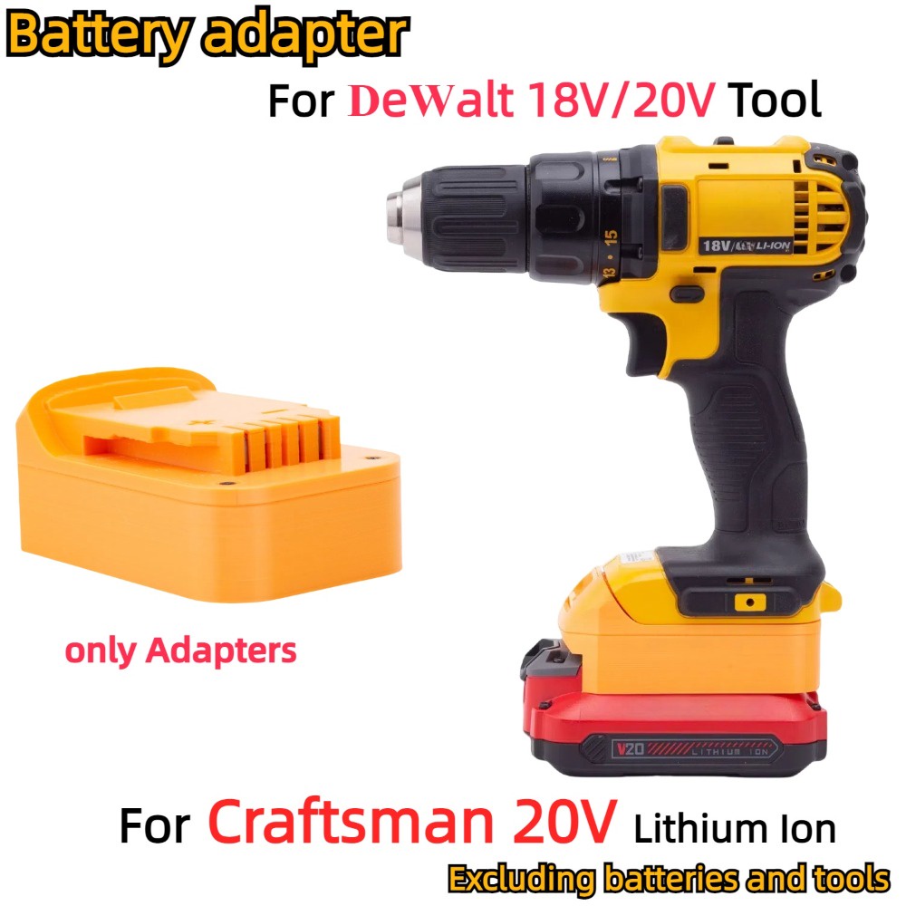 DOSD Adapter/Converter for Craftsman 20V Li-ion Battery TO DeWalt 18/20v MAX XR Cordless Drill Tools