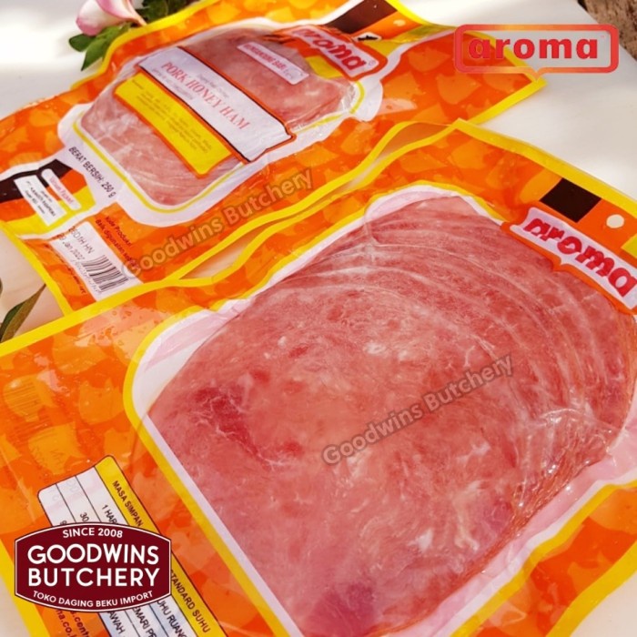 

250GR PORK HONEY HAM SLICED / BABI HAM IRIS - AROMA BALI KODE 156