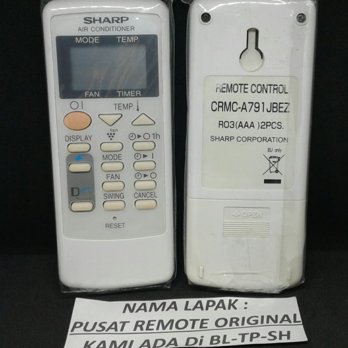 REMOTE REMOT AC SHARP CRMC-A791JBEZ ORIGINAL ASLI