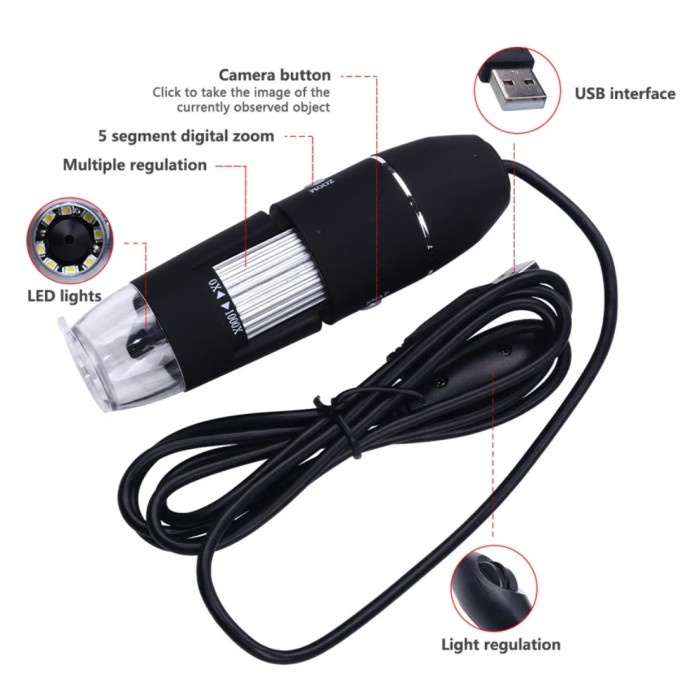 

READY MIKROSKOP 1000X MAGNIFIER 1000X HD DIGITAL PORTABLE MICROSCOPE ELECTRONIC MICROSCOPE