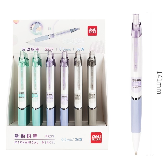 

PROMO DELI MECHANICAL PENCIL 0.5MM PENSIL MEKANIK 0.5 DELI S327 BOX [36PCS] COD