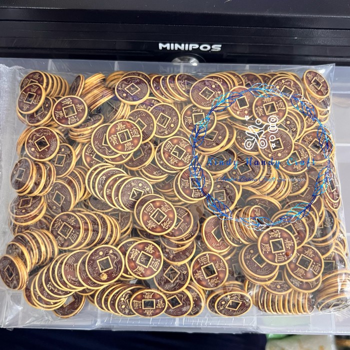 Grosir 1pon Koin Lama China Plastik 2.5cm isi 500pcs - Koin China Lama