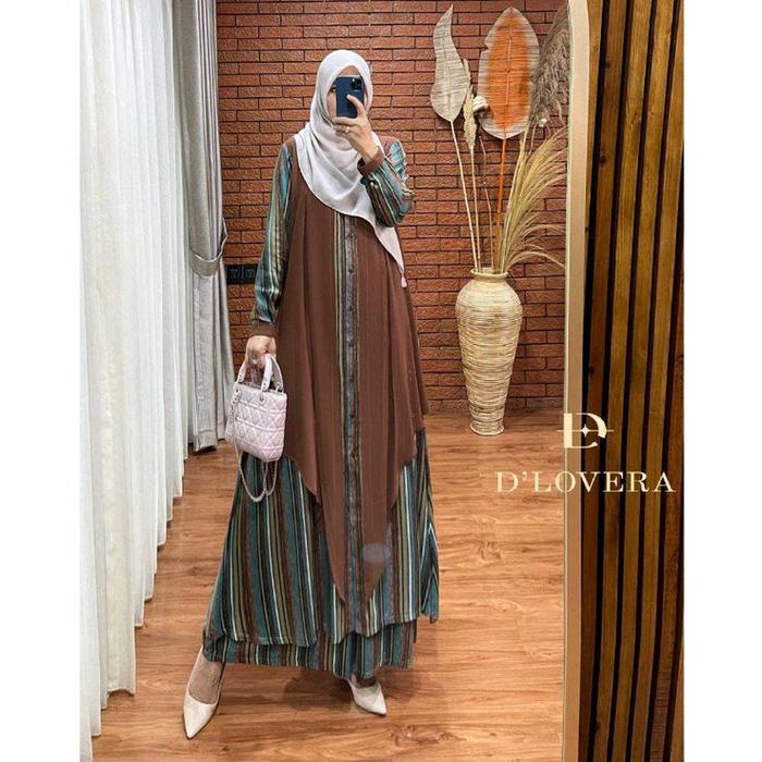 BEST SELLER DLOVERA Set gamis dan celana Laura by DLOVERA