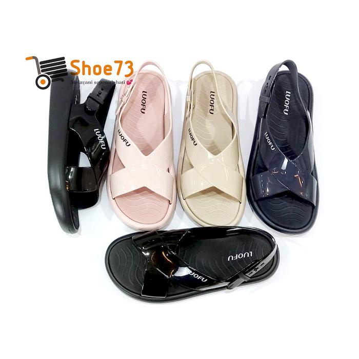 BEST SELLER LUOFU E 7212 - BRSLTL4W SIZE 36-40 Sandal Selop Tali Silang Jelly Wanita Sendal Gunung