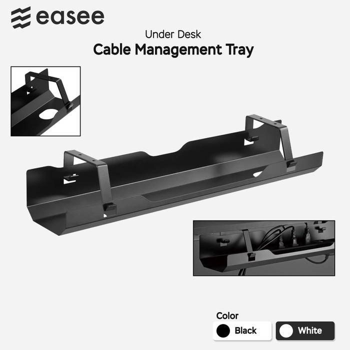 

easee Under Desk Cable Management Tray Organizer / Rak Kabel Bawah Meja / Cord Holder