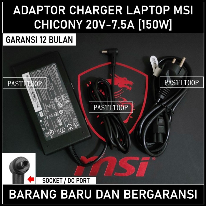 Adaptor Charger Laptop MSI Katana GF66 20V 7.5A 150W Original