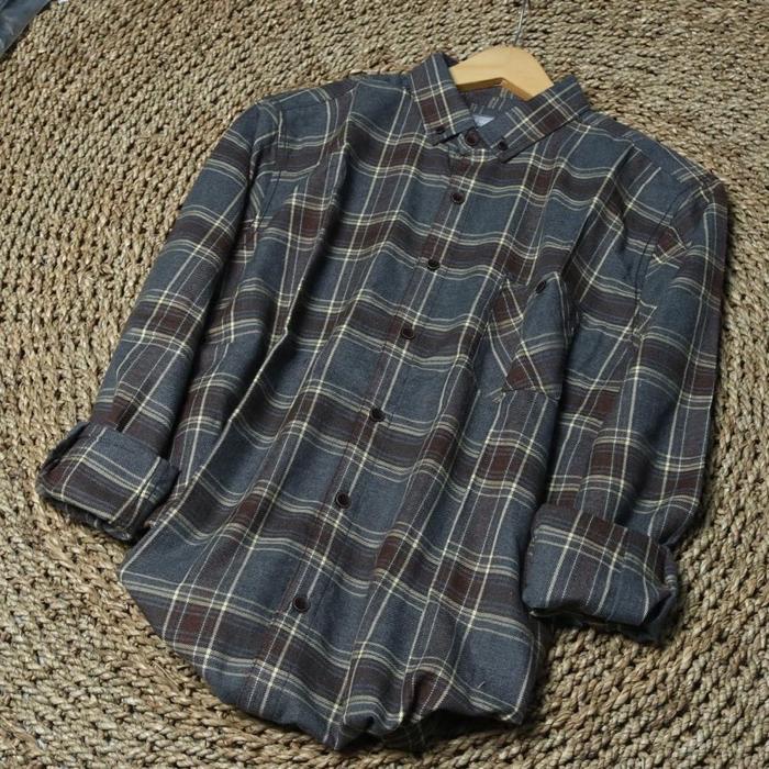 Product Laris Kemeja Flanel Semiwool F2D Premium Lengan Panjang Unisex Kemeja Pria Dan Wanita Motif