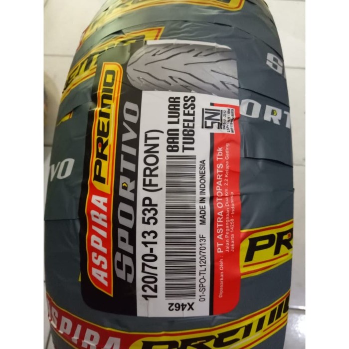 Ban Tubeless Aspira 13-120/70 Dan 140/70 Premio Sportivo Tl