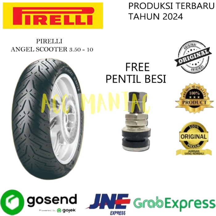 Ban Tubeless Pirelli Angel Scooter 3.50 Ring 10 Depan Belakang Vespa