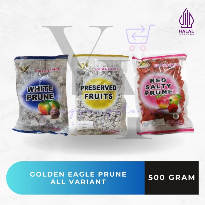 

GOLDEN EAGLE WHITE PRUNE / PRESERVED FRUITS / RED SALTY PRUNE / KIAMBOY PLUM PUTIH / MERAH KERING