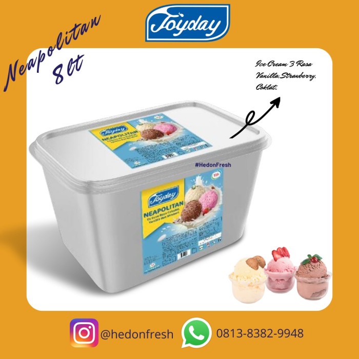

ICE CREAM JOYDAY RASA NEOPOLITAN 8 LITER KODE 1239