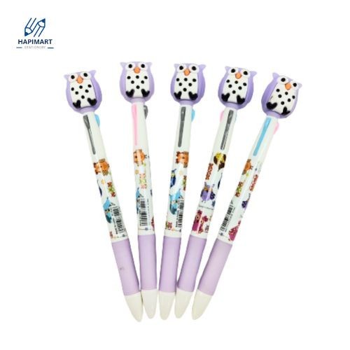 

Pena Ballpoint Tricolor OWL/Pen Multi Warna 3 Color Pen 1 PCS