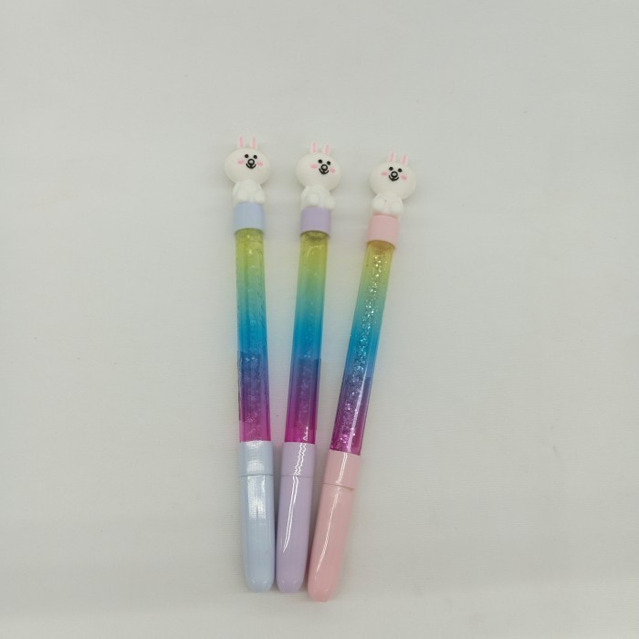 

Pena Gel Glitter Tinta Hitam/Pulpen Gel Karakter Lucu Unik