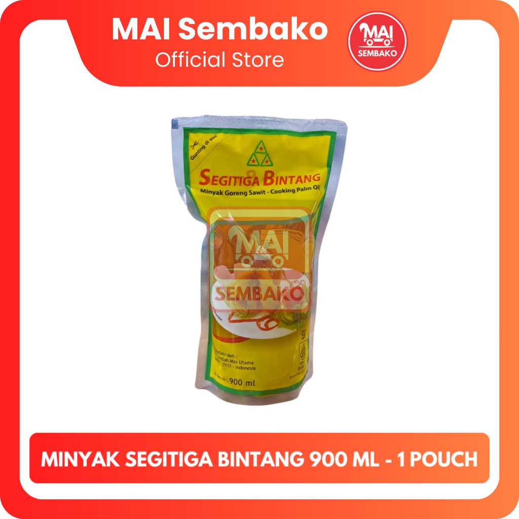 

Minyak Segitiga Bintang 900 mL - Minyak Goreng Sawit 900mL Refill - 1 Pouch