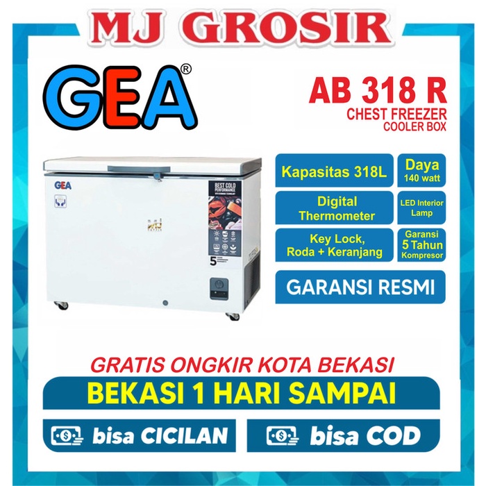 Terbaru Gea Ab 318 R Chest Freezer Box 318 L Lemari Pembeku 318 Liter By Gea