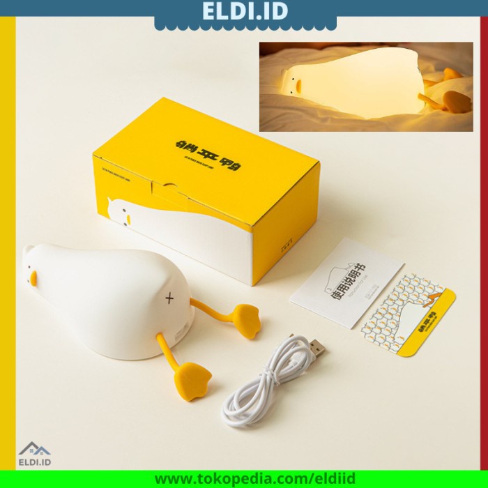 Lie In Peace Duck Sleep Lamp Lampu Tidur Unik Lucu Bebek Imut USB Warm