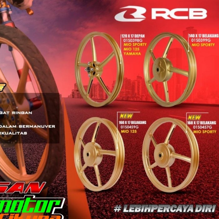 Velg Rcb Sp522 Mio Xeon Ring 17 Depan Belakang 120 140 160 X 17 Gold