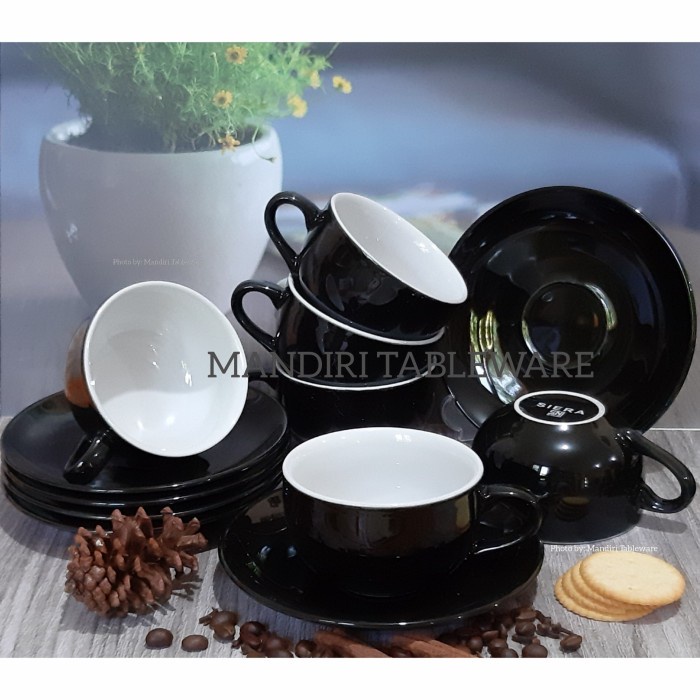 CANGKIR SET CAPPUCINO / TWO TONED / BLACK