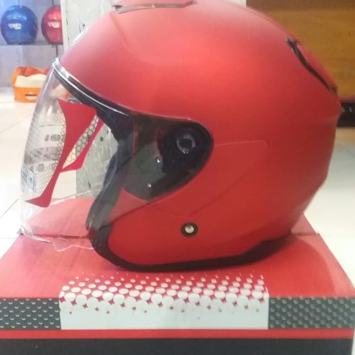 Helm Kyt Kyoto Red Doff Matt Merah Dop Halface