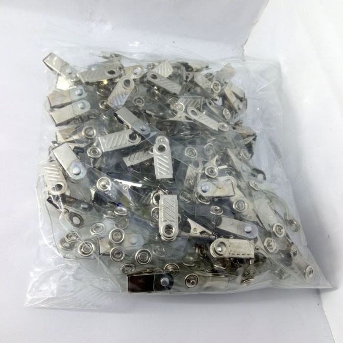 

Jepitan Nametag / jepitan id card / jepit garis / klip besi isi 100pcs Kode 1152