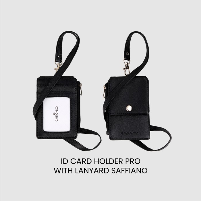 

CHRONOX Lanyard Kulit Pria Wanita Saffiano ID Card Holder - AVERY PRO Kode 162