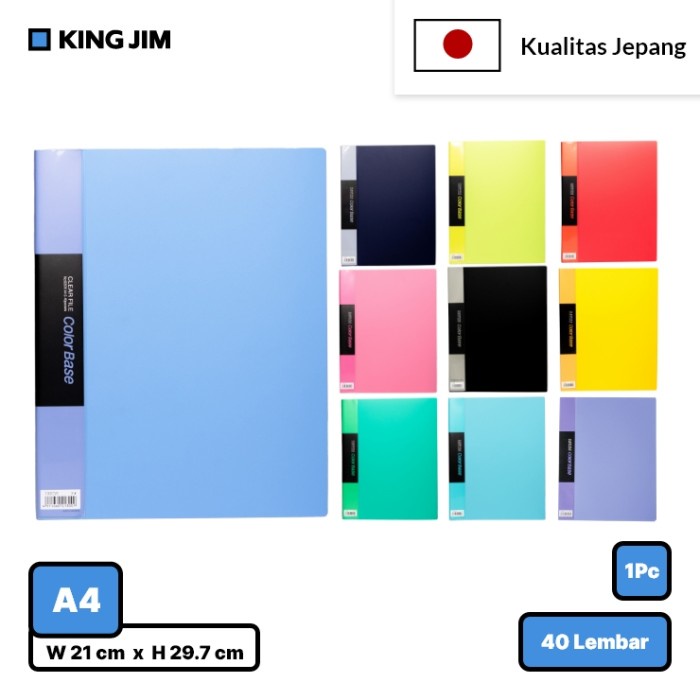 

TERBARU Clear File / Clear Holder Color Base 40 Pocket A4 King Jim 132CW-A4