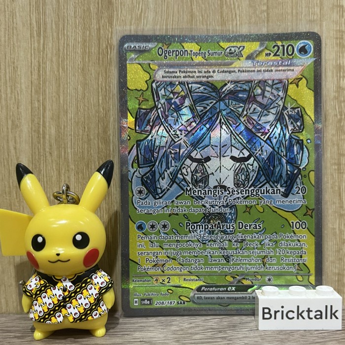 (BRI) Kartu Pokemon TCG sv8a Ogerpon Topeng Sumur ex Terastal SAR 208/187 Trading Card Game Indonesi