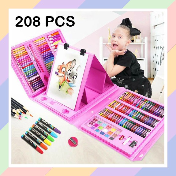 

BIG SALE NEW AL79 Crayon Set 208 Pcs Pensil Warna Alat Menggambar Art Set Krayon Lengkap Sekolah