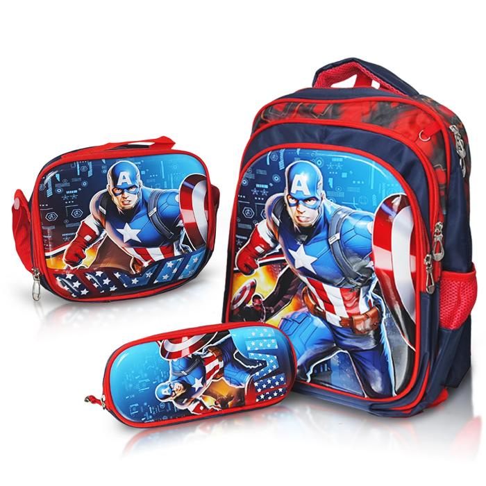

NEW Tas Ransel Anak Sekolah TK SD 3 IN 1 Backpack Tas Bekal & Kotak Pensil Import Trolly Roda Anak