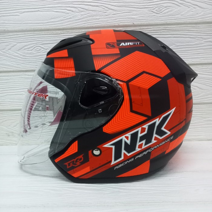 Helm Nhk R6 Cube Red Doff Nhk R-6 Motif Cube Black Red Doff