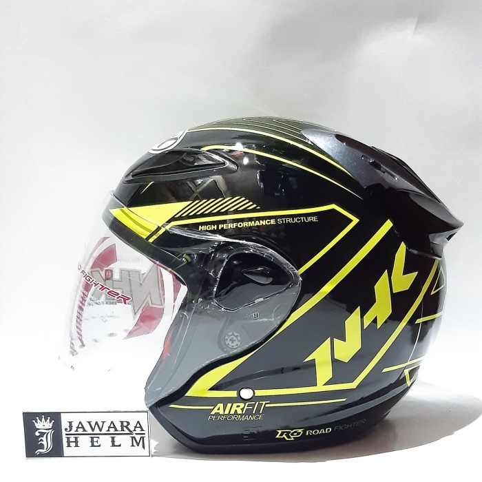 Helm Nhk R6 Motif Airfit R Black Yellow Fluo
