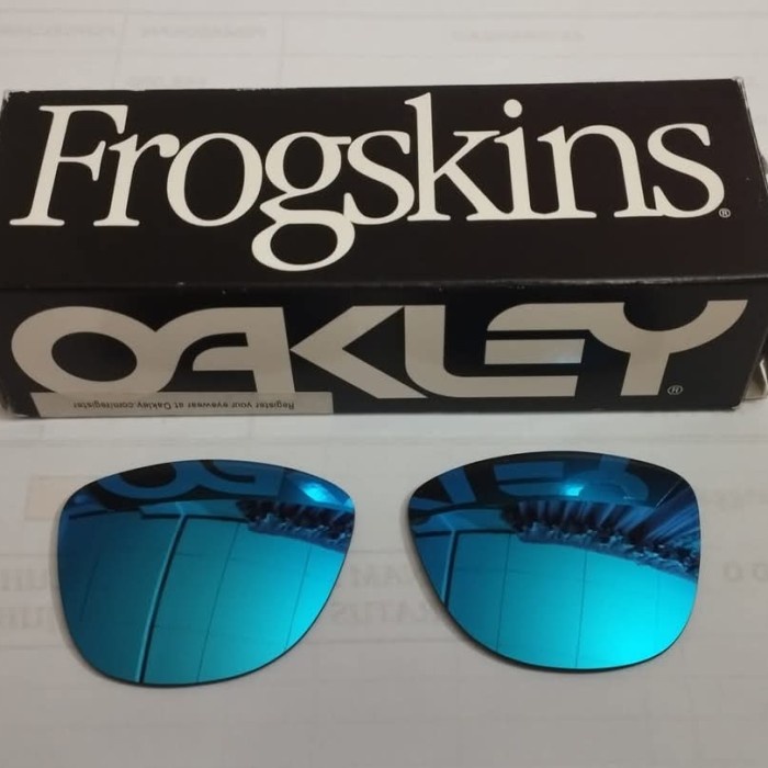 TERBARU Oakley Frogskins Replacement lens Sapphire iridium New original regular Fit size 55
