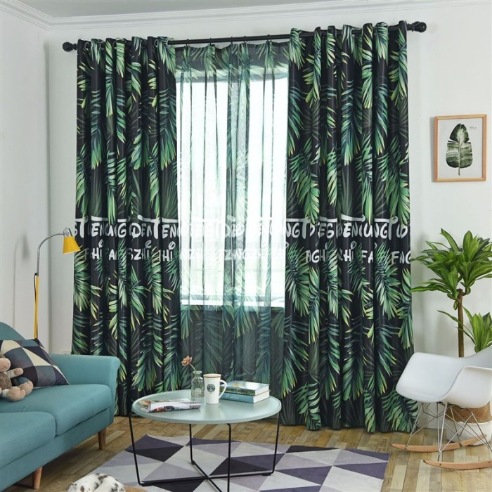 

Ins Nordic Green Blackout Curtains For Living Room Bedroom Kamjay