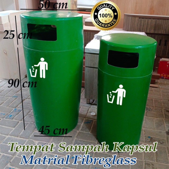 Tempat sampah kapsul/tempat sampah besar/tong sampah fiberglass