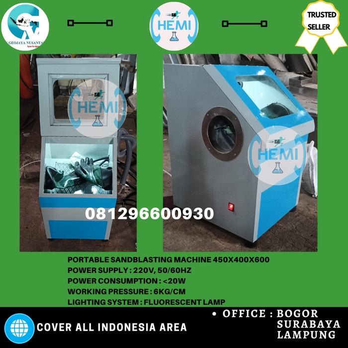 TERBARU 450 SAND BLASTING MACHINE CABINET WITH NOZZLE / MESIN SANDBLASTING
