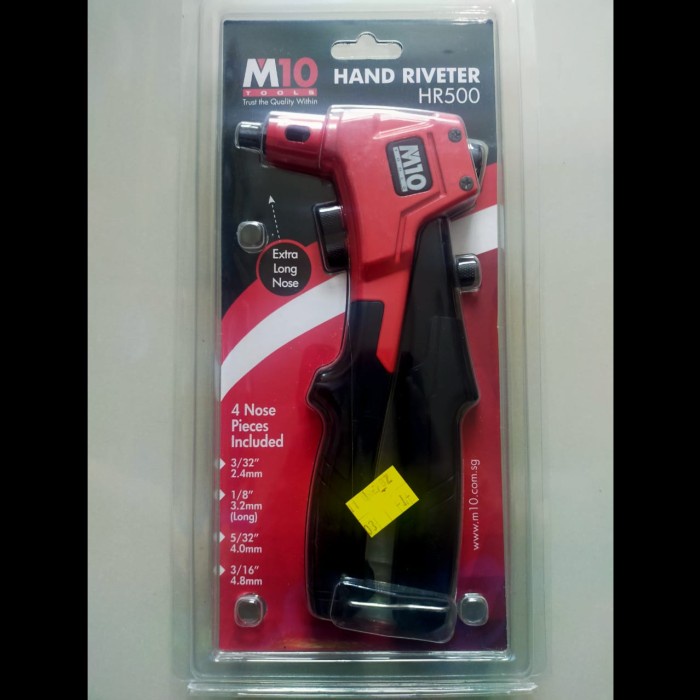 Heavy Duty Hand Riveter - Tang Rivet M10 Hr500