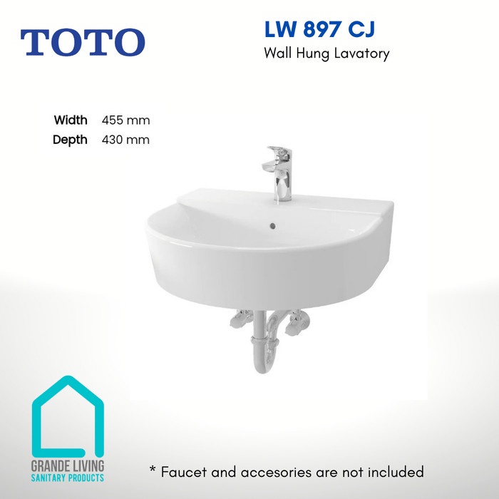 TERLARIS TOTO Wastafel Gantung Keramik Wall Hung Basin LW897CJ LW 897 CJ