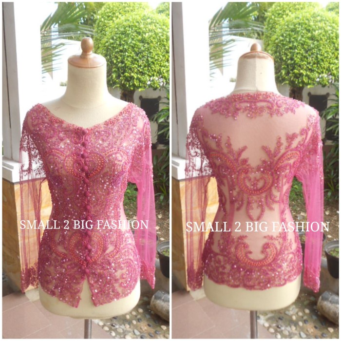 Baju Kebaya Modern Wisida Panjang Pink / Atasan Kebaya Pesta Pink