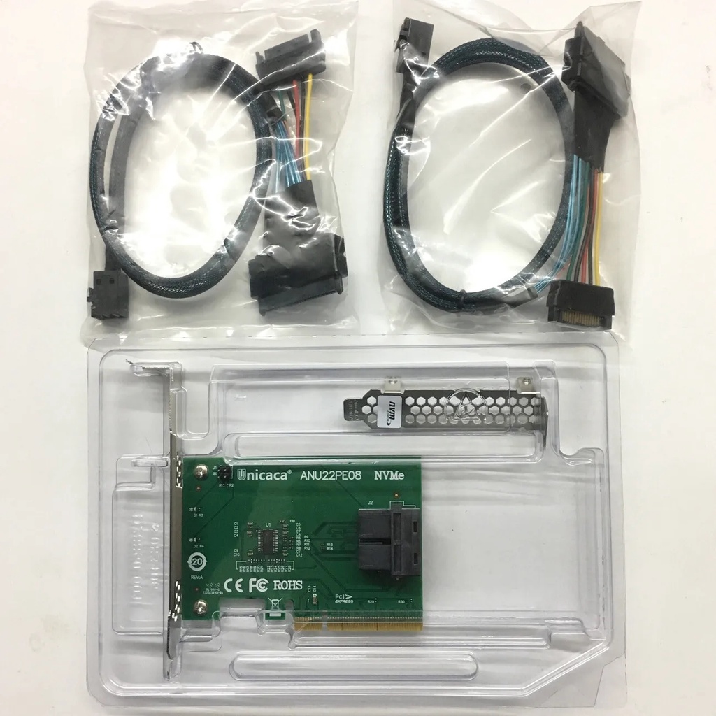 ARTA U.2 NVMe SSD SFF8643 to SFF-8639 NVMe U.2 with Cable PCIe x8 Dual Port Adapter