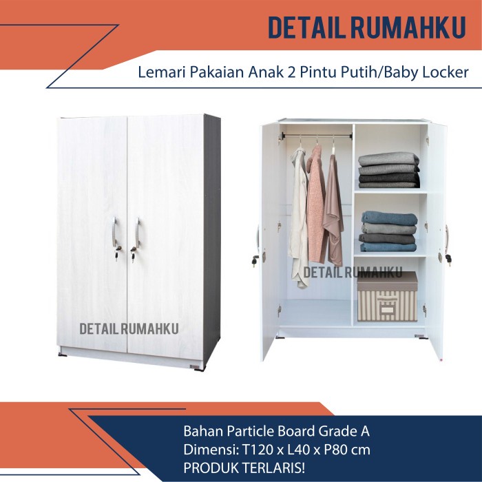 Lemari Pakaian Minimalis Anak/Lemari Baju Mini/Baby Locker Putih Murah