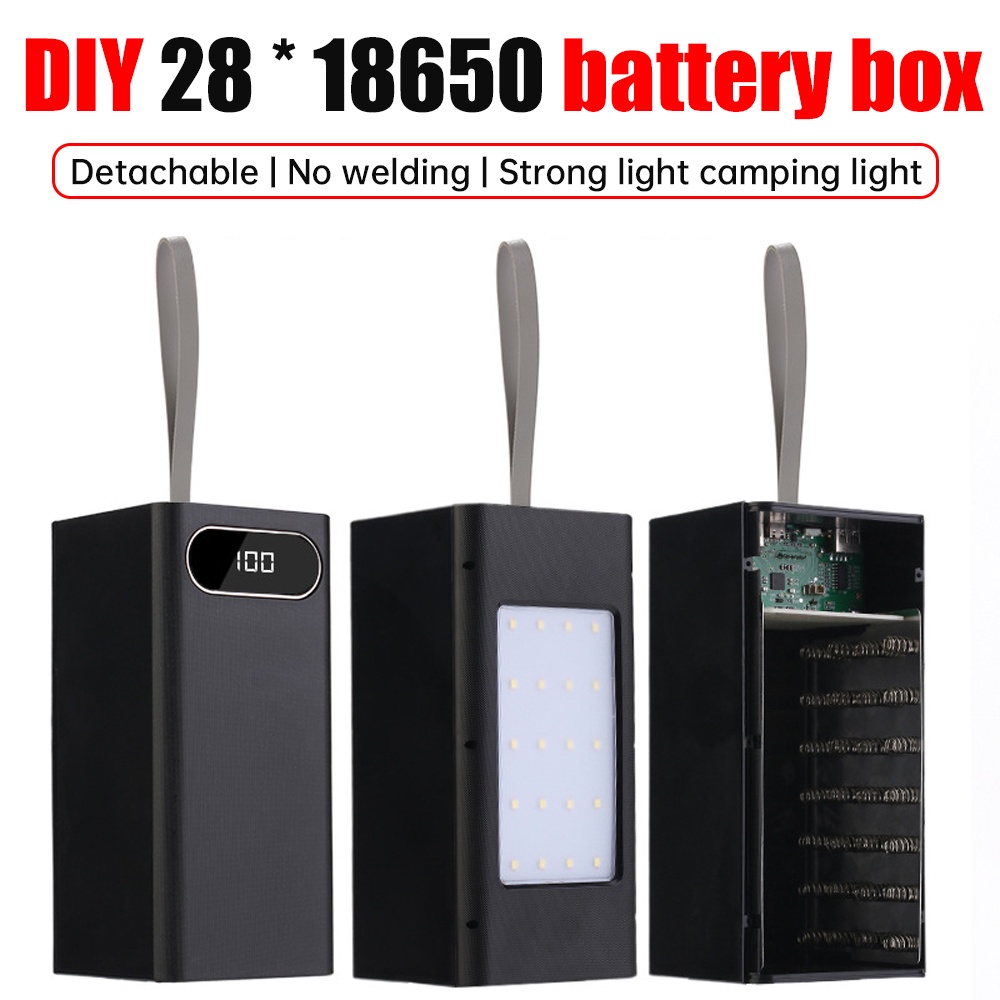 EYE 28x18650 DIY Battery Holder Shells Welding Free Power Bank Case Plastic Shells Faster Charge Pow