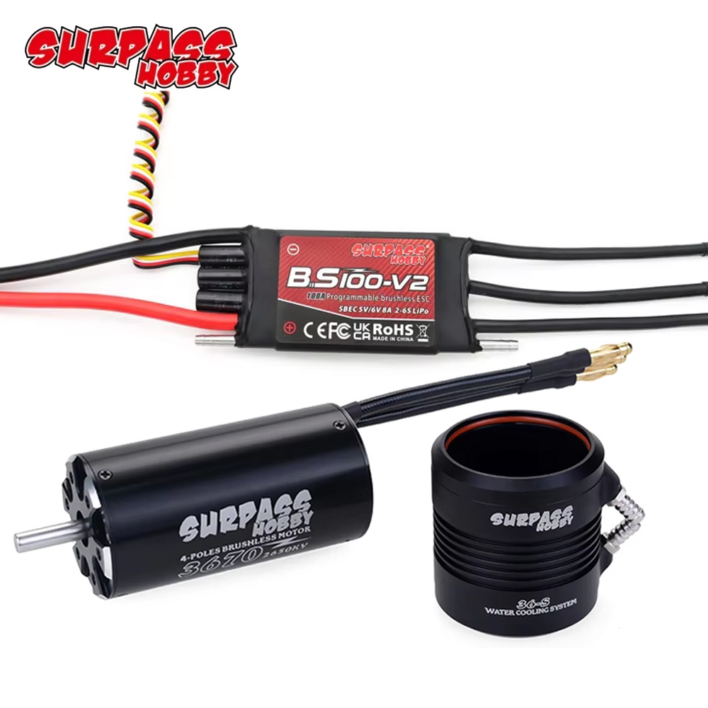 CAGA Surpass Hobby BS 40A 50A 60A 80A 100A V2 2-6S Brushless ESC 2948 2958 2968 3660 3670 Motor Wate