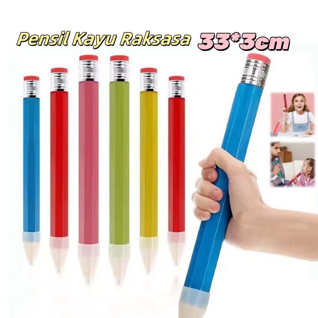 

FUNTOY Pensil Jumbo Besar Mainan 33 CM Pencil Pensil Jumbo Hiasan Photo Kado Alat Tulis Anak-anak
