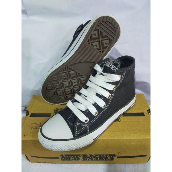 Kejar Promo Sepatu Sekolah Warrior Nb/Nb New Basket Resleting Samping Hitam Putih Tinggi