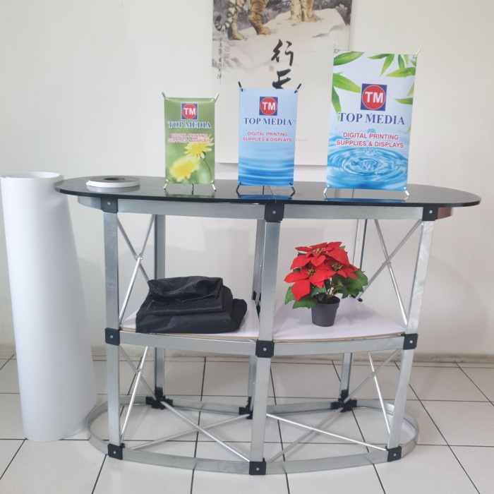 

Promotion Desk / Pop Up Table ( Tidak Termasuk Cetakan )