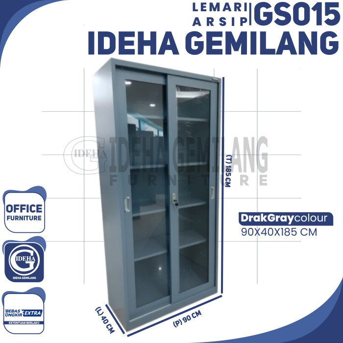 

Lemari Besi Pintu Geser Kaca Warna Abu