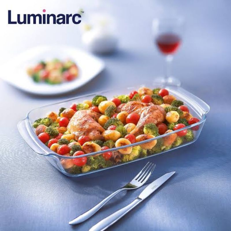 Loyang Kaca 3.3L Luminarc Rectangular Dish 35x24cm Multi One J6811